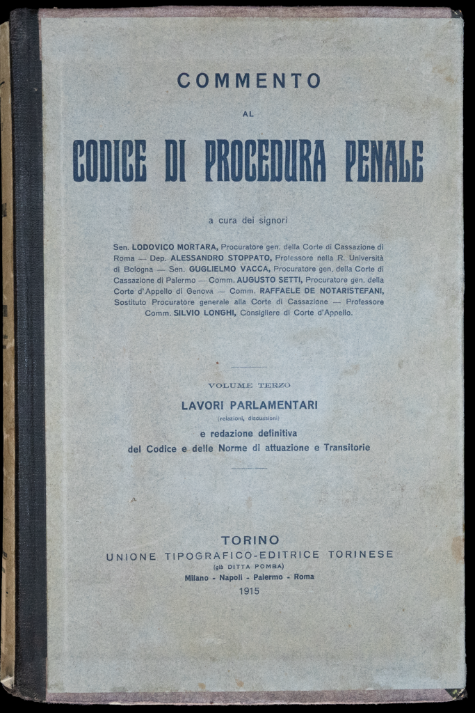 Frontespizio dell'opera Commento al Codice di procedura penale, vol. 3