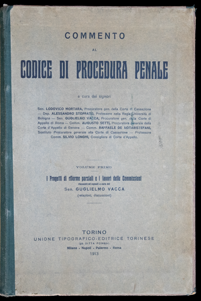 Frontespizio dell'opera Commento al Codice di procedura penale, vol. 1