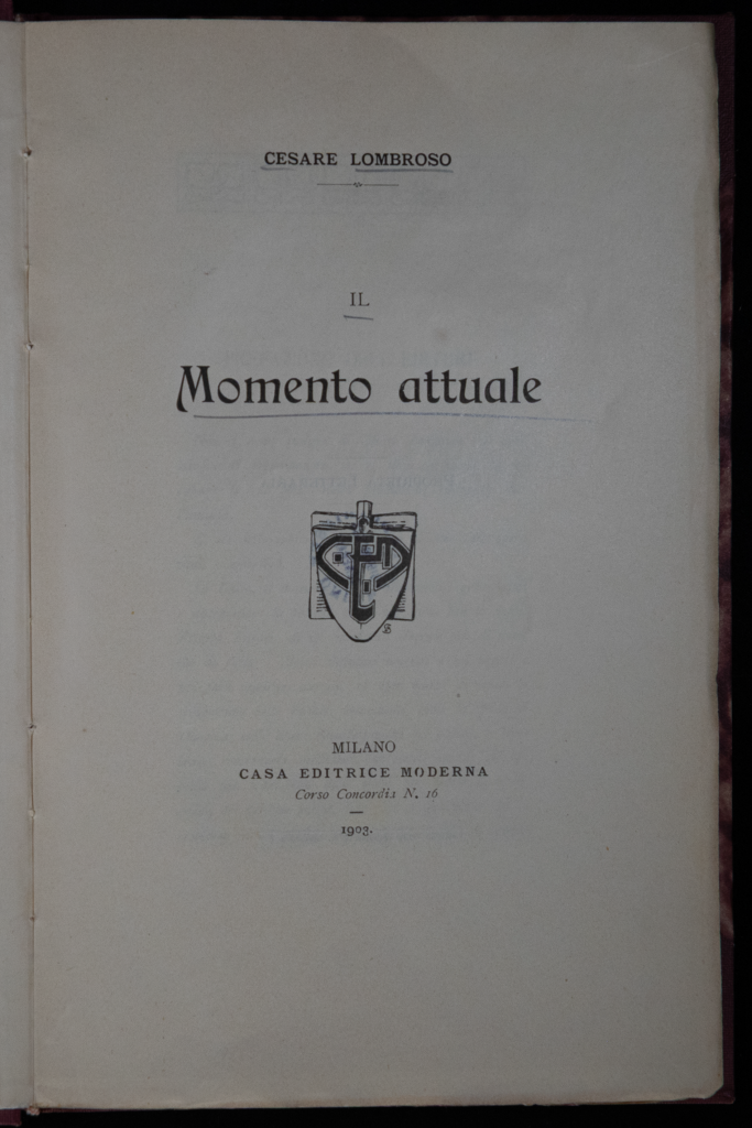 Frontespizio dell'opera Il momento attuale