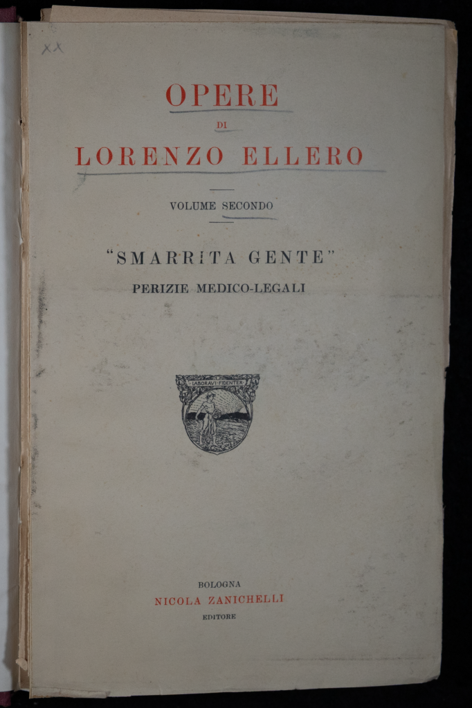 Frontespizio dell'opera Smarrita Gente, vol. 2